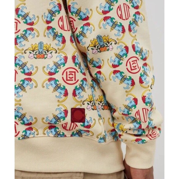 Clot Apparel Men's Printed Cream Hoodie with Pouch Pocket NEW Size Medium - Picture 2 of 11